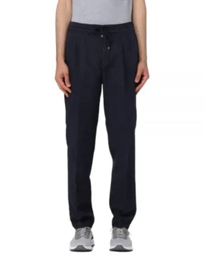 Drawstring Pleated Tapered Straight Pants Navy - BRUNELLO CUCINELLI - BALAAN 2