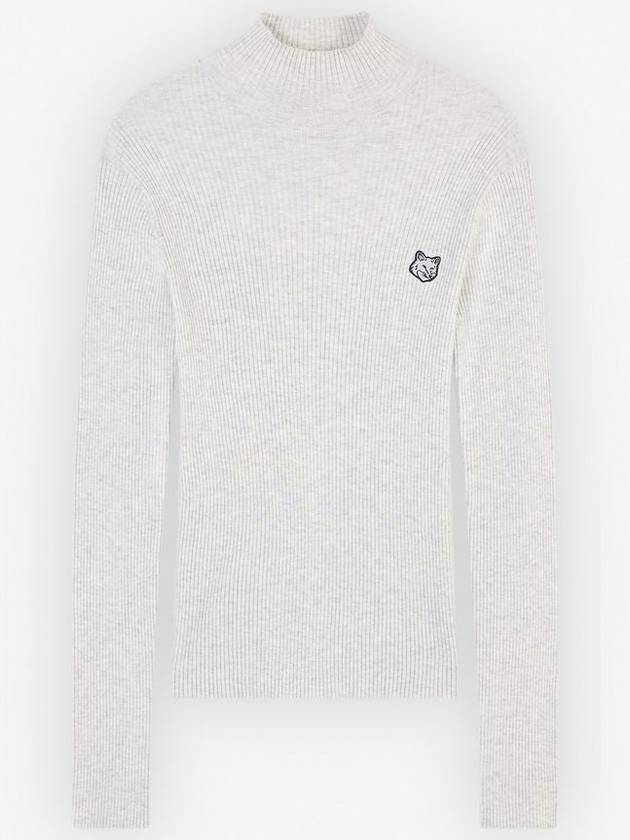 Bold Fox Head Patch Turtleneck Light Grey Melange - MAISON KITSUNE - BALAAN 2