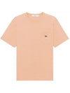 Men's Navy Fox Patch Pocket Short Sleeve T-Shirt Orange - MAISON KITSUNE - BALAAN 1