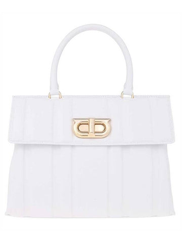 Gancini Hand Cross Bag White - SALVATORE FERRAGAMO - BALAAN 1