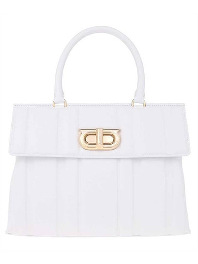 Gancini Hand Cross Bag White - SALVATORE FERRAGAMO - BALAAN 2