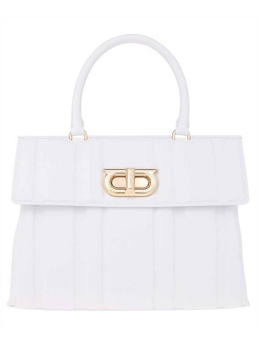 Gancini Hand Cross Bag White - SALVATORE FERRAGAMO - BALAAN 1