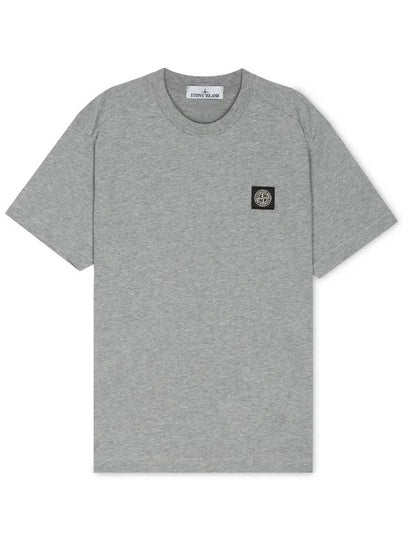 Slimfit Cotton Jersey Short Sleeve T-shirt Light Grey - STONE ISLAND - BALAAN 2