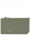 Monogram Fragment Card Wallet Light Sage - SAINT LAURENT - BALAAN 2