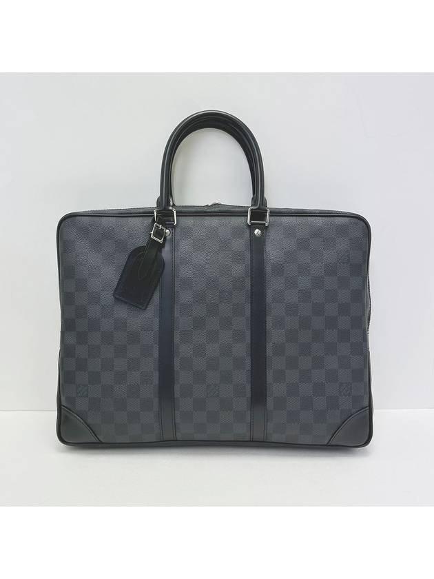 Black Damier Porte Documeng Voyage PM Men s Briefcase 4ALVB3234 - LOUIS VUITTON - BALAAN 1