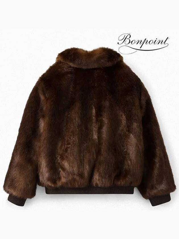 Bonpoint Girls Jumper Fur Jacket Caramel FAUX H20PAPRIKA 067A - BURBERRY - BALAAN 3