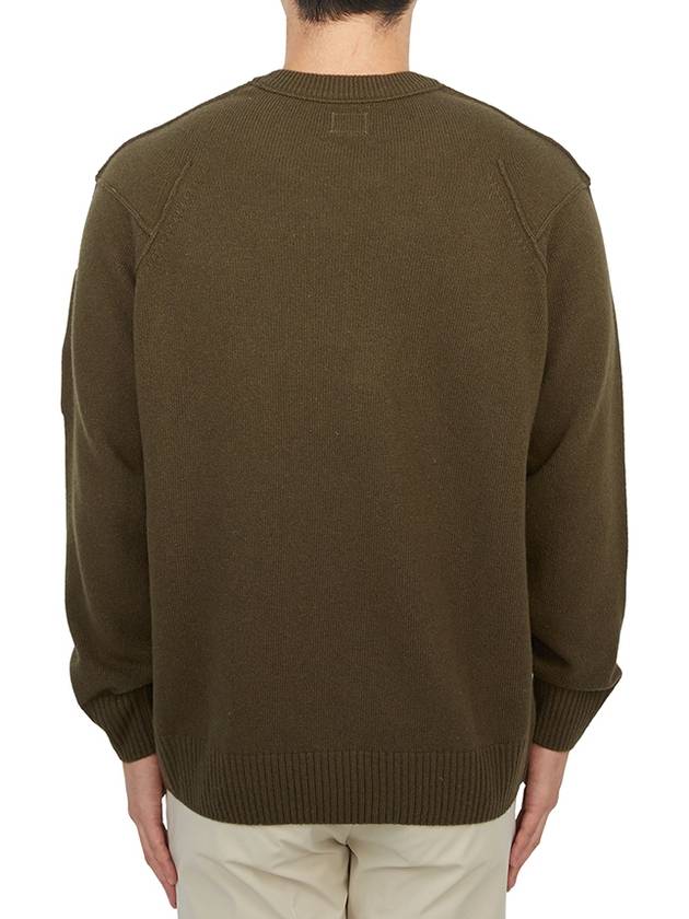 Lambswool GRS Crew Neck Knit Top Green - CP COMPANY - BALAAN 4