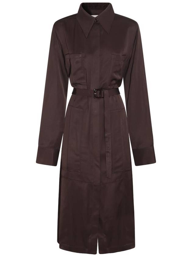 Viscose Trench Coat Brown - JIL SANDER - BALAAN 1