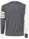 Classic 4 Bar Merino Wool Knit Top Tonal Grey - THOM BROWNE - BALAAN 4