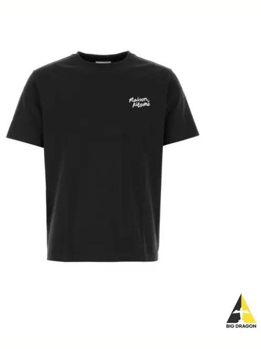 Handwriting Comfort Short Sleeve T-Shirt Black - MAISON KITSUNE - BALAAN