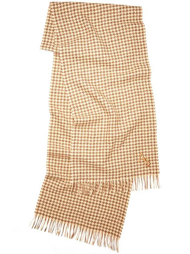 CA0140 AF4 Houndstooth Scarf Beige Brown Scarf TJ - ACNE STUDIOS - BALAAN 1