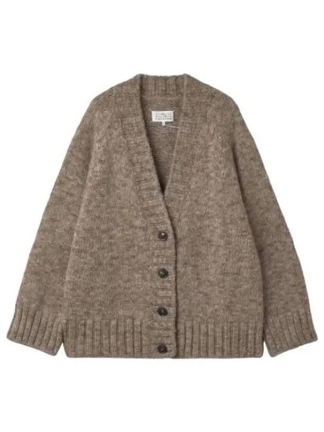 Backstitch V neck cardigan brown - MAISON MARGIELA - BALAAN 1