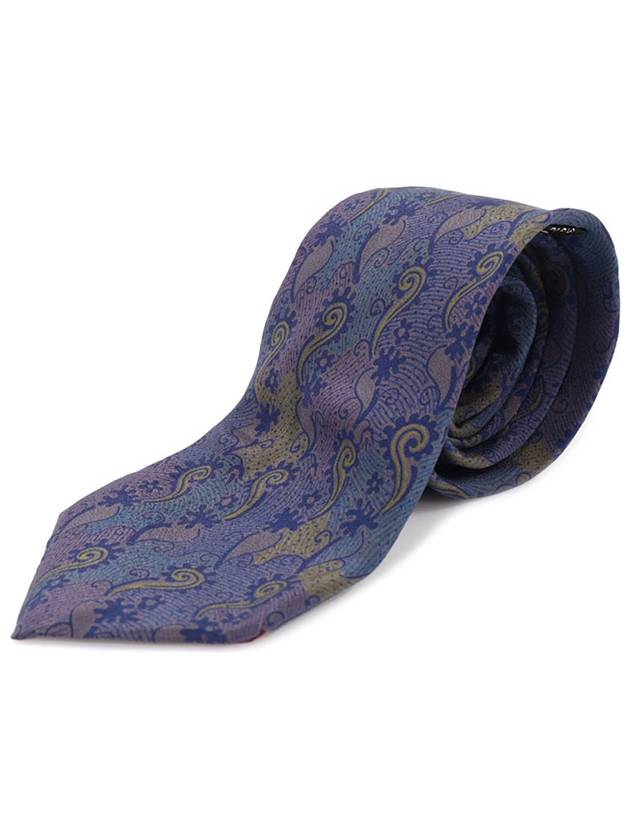 100 silk blue purple pattern tie - DIOR - BALAAN 2