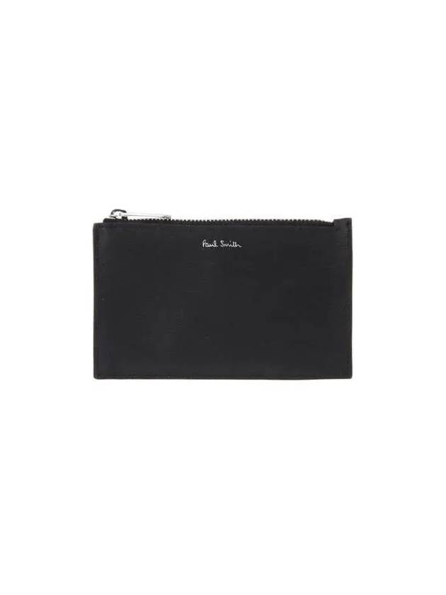 PS Color Block Zipper Card Wallet Black - PAUL SMITH - BALAAN 1