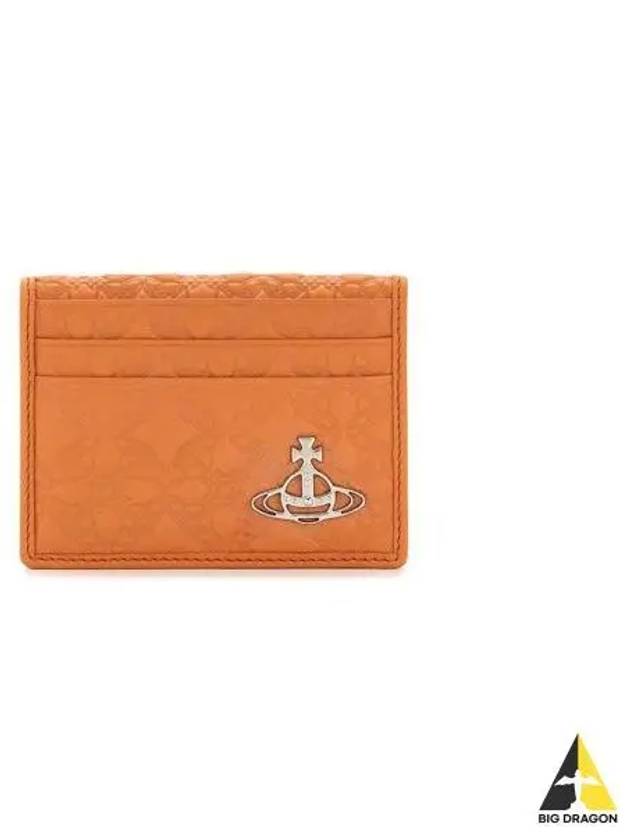 Embossed Card Holder Orange 51110023 L001Y - VIVIENNE WESTWOOD - BALAAN 1