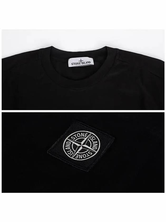 Logo Patch Short Sleeves T-Shirt Black - STONE ISLAND - BALAAN 6