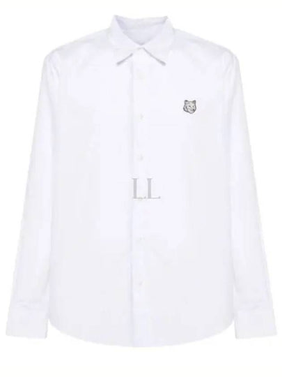 Fox Patch Cotton Long Sleeve Shirt White - MAISON KITSUNE - BALAAN 2