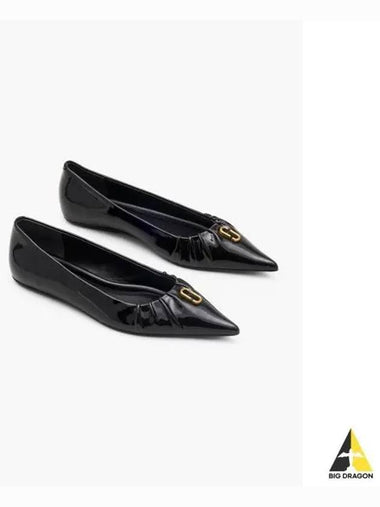 Patent Leather J Marc The Pointy Toe Ballerina Black MS1AW24001BKX - MARC JACOBS - BALAAN 1