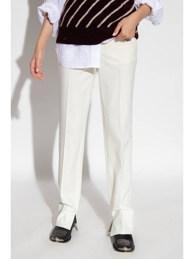 Women's Twill Dinner Straight Pants Cream - STELLA MCCARTNEY - BALAAN 4