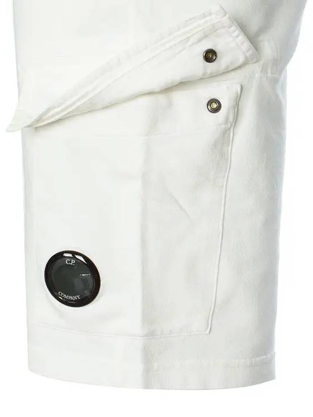 Light Fleece Utility Shorts White - CP COMPANY - BALAAN 7