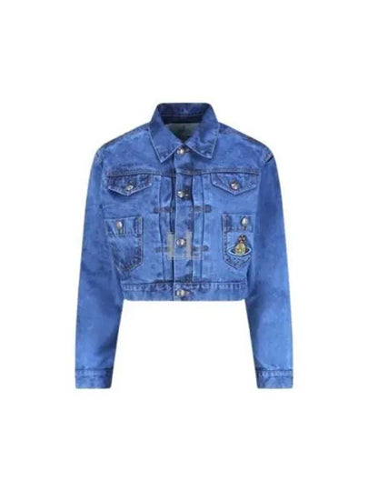 Marlene Crop Top Denim Jacket Blue - VIVIENNE WESTWOOD - BALAAN 2