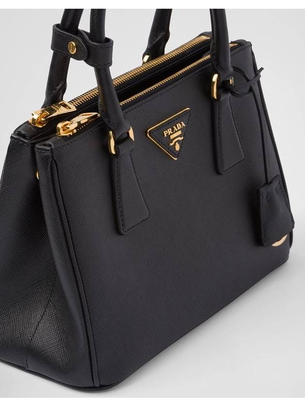 Galleria Saffiano Leather Small Tote Bag Black - PRADA - BALAAN 6