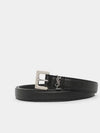 Men's Monogram Grain Belt Black - SAINT LAURENT - BALAAN 2