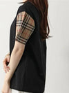 Vintage Check Sleeve Cotton Oversized T-shirt Black - BURBERRY - BALAAN 5