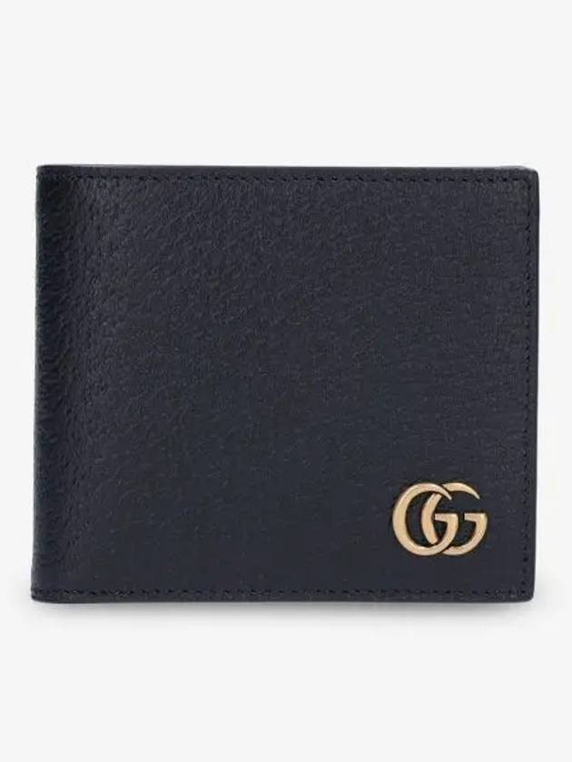 GG Marmont Leather Bi Fold Wallet Black Gold - GUCCI - BALAAN 2