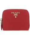 Saffiano Zipper Coin Wallet Red Gold - PRADA - BALAAN 2