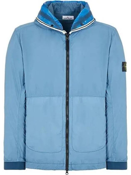 Wappen Patch Skin Touch Nylon Hooded Jacket Blue - STONE ISLAND - BALAAN 2