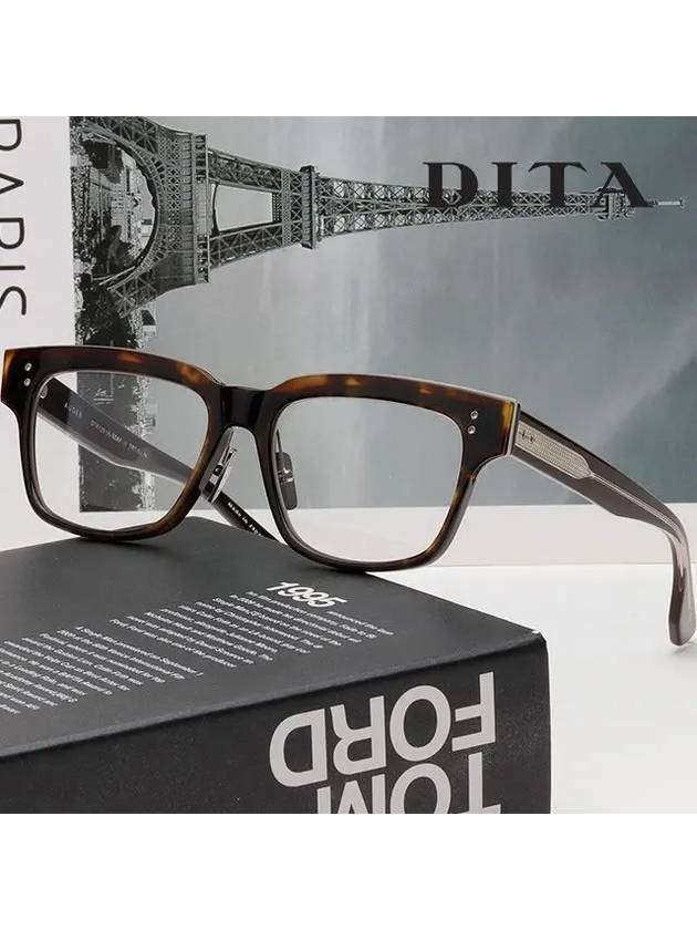 Titanium glasses frame AUDER DTX129 55 02AF horn rim leopard print - DITA - BALAAN 2