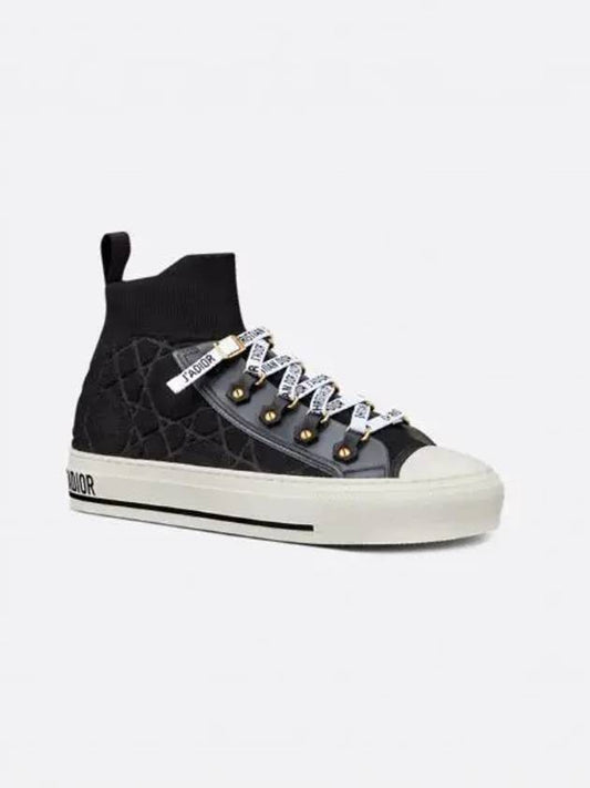 Walk'n'dior Macrocannage Technical Mesh High Top Sneakers Black - DIOR - BALAAN 2