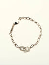 COMMITMENT PAVE SILVER LINK BRACELET - GAMAN - BALAAN 1