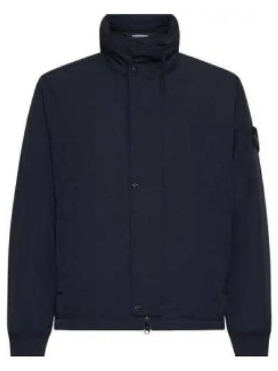 Logo Micro Twill  Zip Up Jacket Navy - STONE ISLAND - BALAAN 2