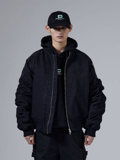 Overfit MA-1 Nylon Bomber Jacket Black - UNNORM IS DEAD - BALAAN 2