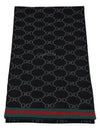 GG Two-Tone Wool Scarf Black - GUCCI - BALAAN 3