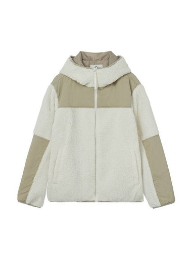 Fleece Shearing Zip Up Hoodie Ivory - HARDGEAR APPAREL - BALAAN 1