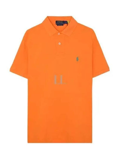 Embroidered Green Pony Slim Fit Polo Shirt Orange - POLO RALPH LAUREN - BALAAN 2