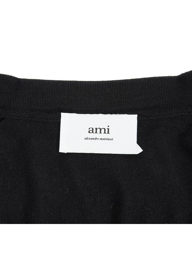 De Coeur Logo Wool Cardigan Black - AMI - BALAAN 11