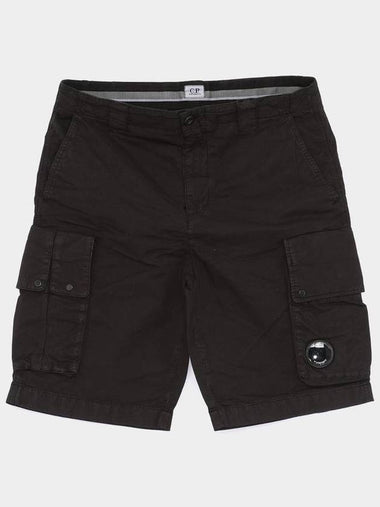 Twill Stretch Cargo Shorts Black - CP COMPANY - BALAAN 1