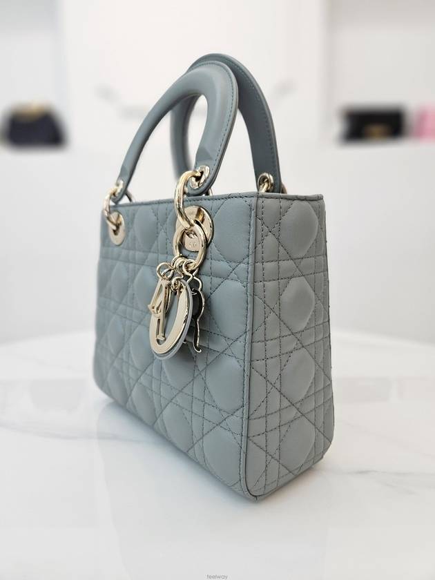 Cannage Lady Bag Small Stone Gray Lambskin M0538ONGE M51G - DIOR - BALAAN 3