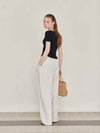 Linen Pintuck Wide Slacks Ivory - LESEIZIEME - BALAAN 5