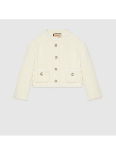 Wool Blazer Metal GG Button Jacket Ivory - GUCCI - BALAAN 2