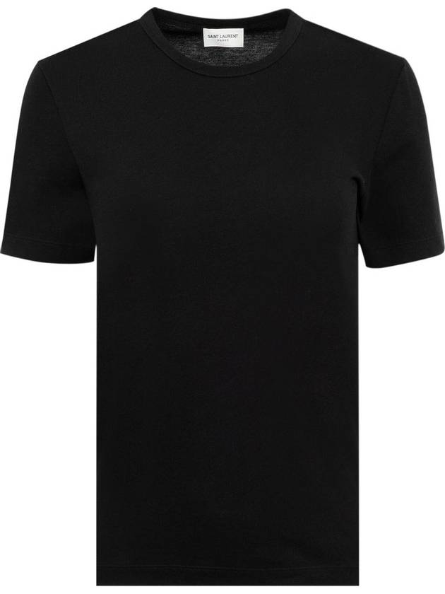 Classic Short Sleeve T-Shirt Black - SAINT LAURENT - BALAAN 2