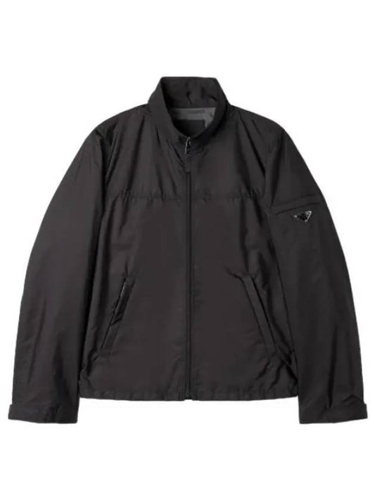 Men s Triangle Logo Blouson Jacket Black Aviation Jumper - PRADA - BALAAN 1