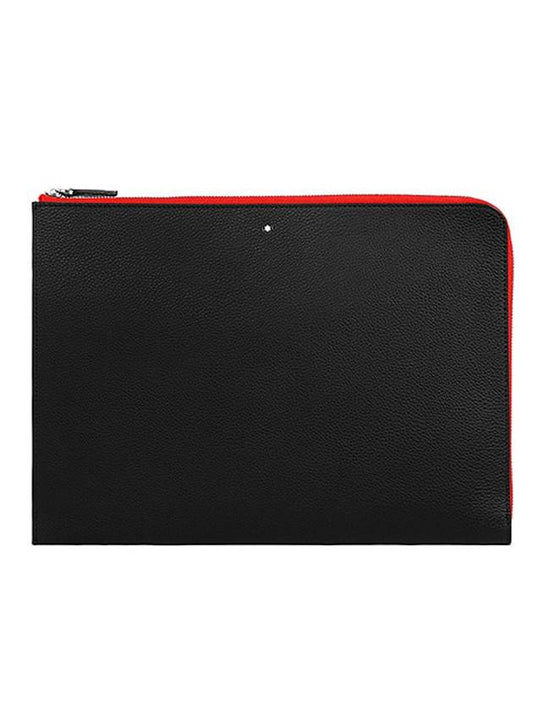 Meisterstuck Soft Grain Leather Clutch Bag Red Black - MONTBLANC - BALAAN.