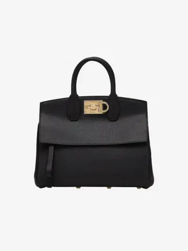 Studio Small Tote Bag Black - SALVATORE FERRAGAMO - BALAAN 2