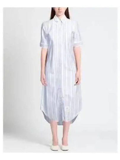 Women's Own Striped Oxford Short Sleeve Shirt Midi Dress - THOM BROWNE - BALAAN 2