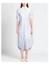 Women's Own Striped Oxford Short Sleeve Shirt Midi Dress - THOM BROWNE - BALAAN 2